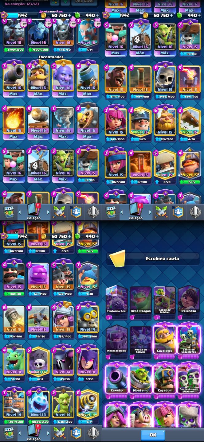 Conta Clash Royale com 14k de troféus e 36 evoluções!