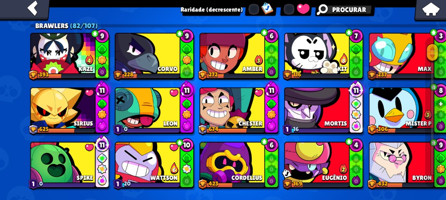 Conta Brawl Stars 28k | 289 SKINS (6 Lendárias + 3 Hipercargas) | Único Dono