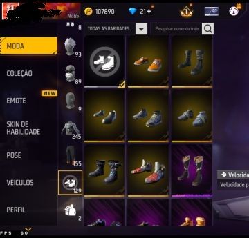 CONTA FREE FIRE - LVL 65 - ANTIGA