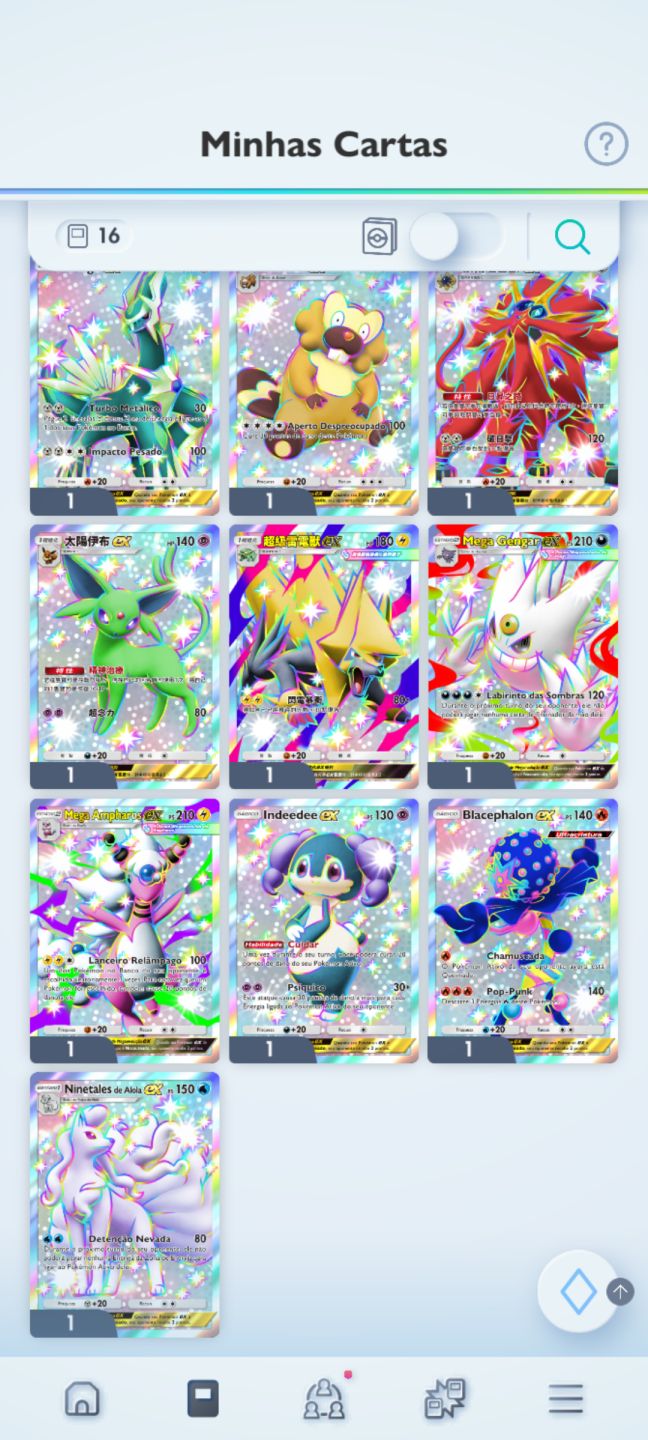 PROMOÇÃO Conta Pokémon TCG - NV 55 com 5 cartas douradas e mais de 7k cartas