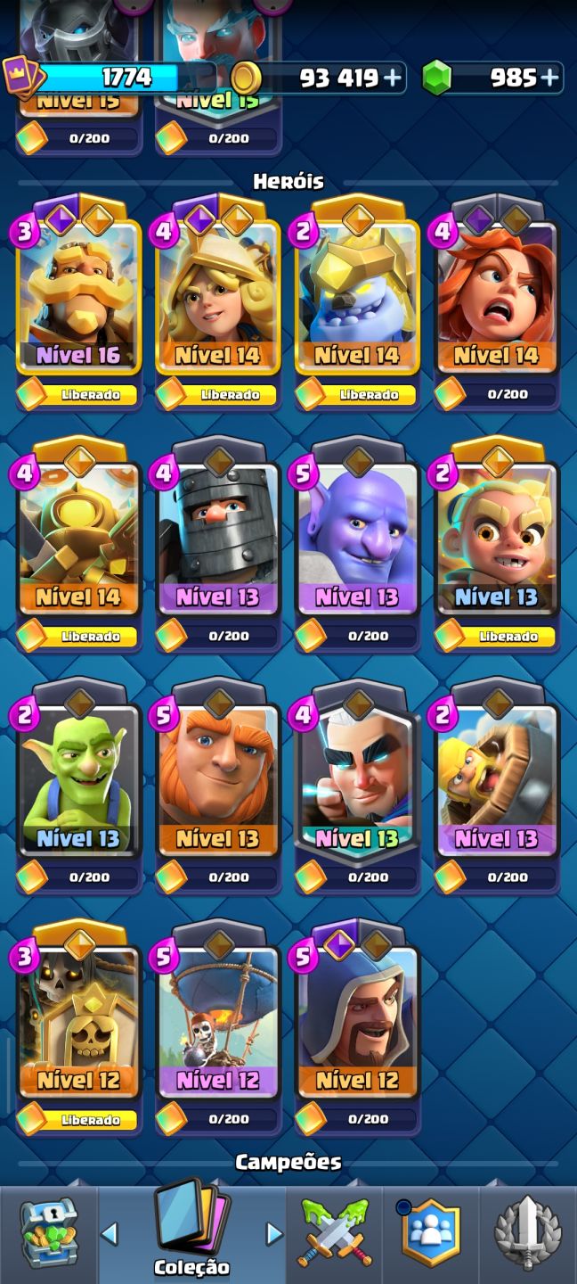 Conta de Clash Royale antiga nível 16