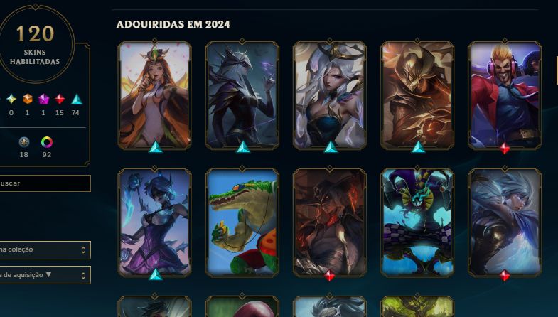 Conta League of Legends Nível 348 | 120 Skins | Ouro 4 | Ótimo Custo-Benefício