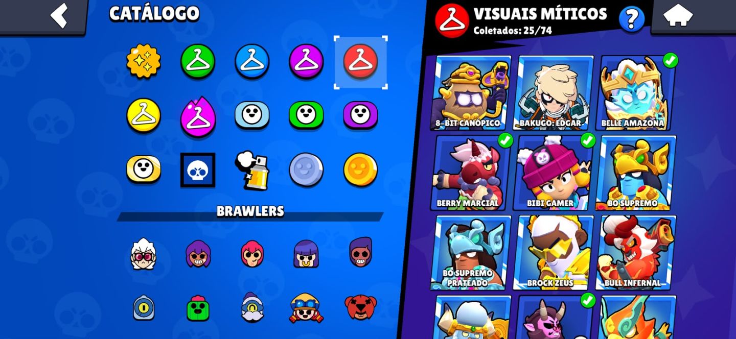 Conta BrawlStars ENDGAME - 50 LVL 11 - 300 SKINS - FULL BUFFIES - Passe Ativo