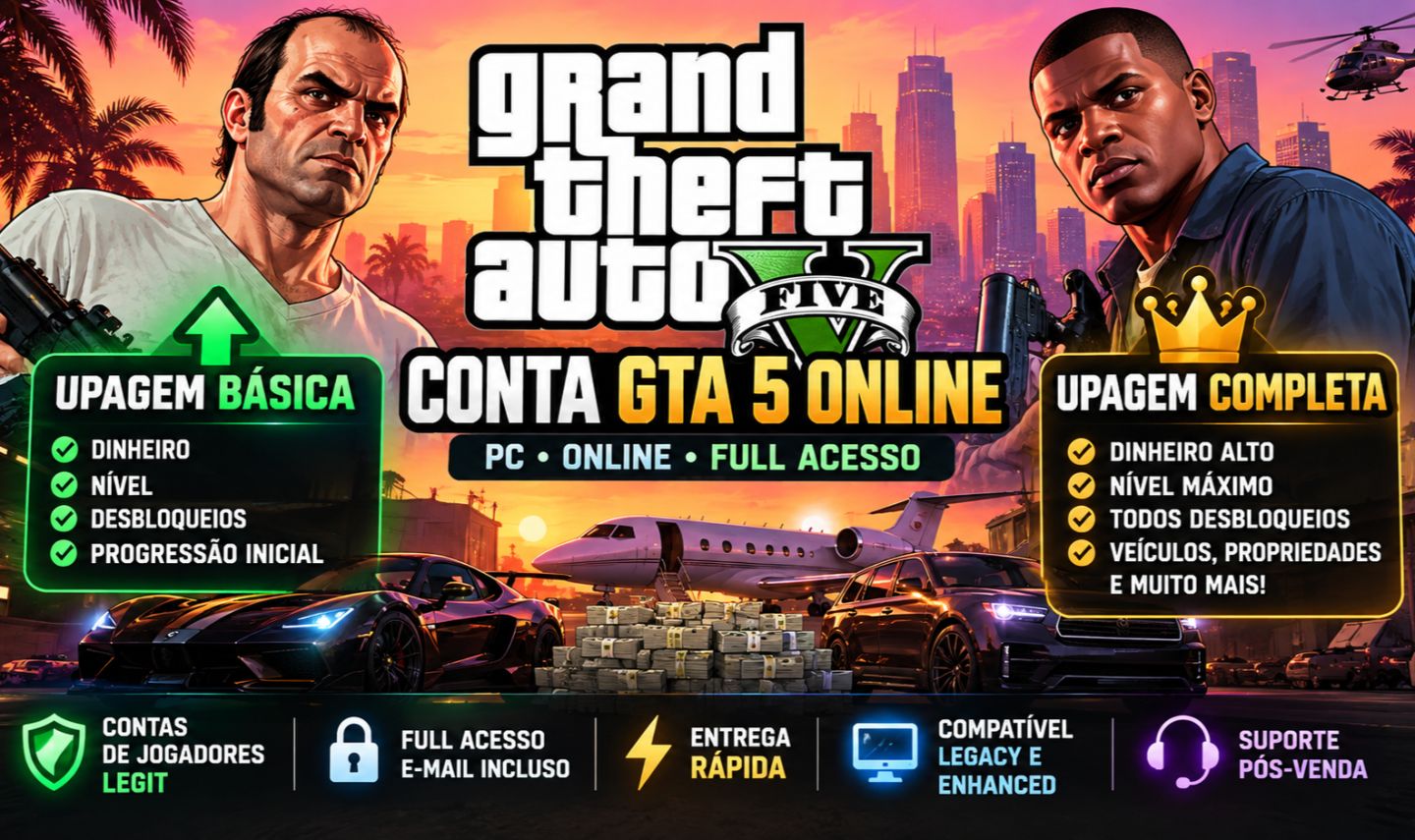 CONTA GTA 5 ONLINE PC | ROCKSTAR + EMAIL | FULL ACESSO | MENOR PREÇO