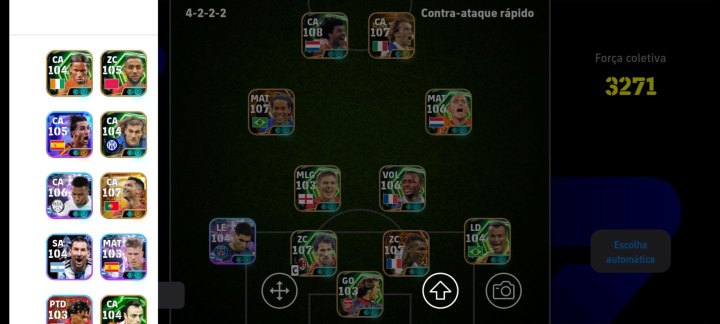 CONTA DE EFOOTBALL COM DEL PIERO 108+CRIS + 108 + ENTRE OUTROS JOGADORES