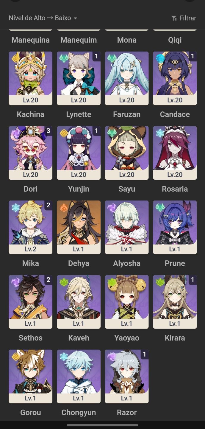 Conta de genshin com Furina+Neuvillette entre outros!
