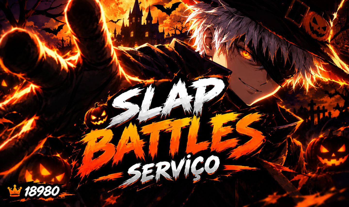 (50% OFF) SLAP BATTLES / SERVIÇOS DE BADGES E SLAPS / FARM RÁPIDO / HALLOWEEN