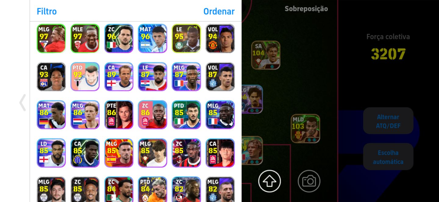 Contra Braba,MALDINI 108+FORLAN TSUBASA 104 + VITINHA 106 + NEYMAR BLITZ 102