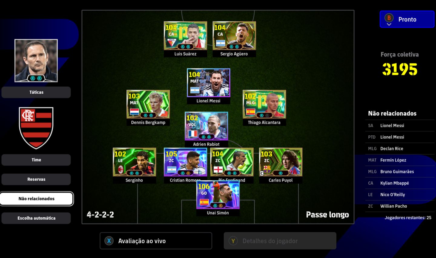 Conta efootball(steam) com zaga e gol fechada e com suares