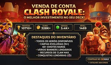 CONTA CLASH ROYALE - 10.700+ TROFÉUS / 320K+ GOLD / 3.400+ GEMAS