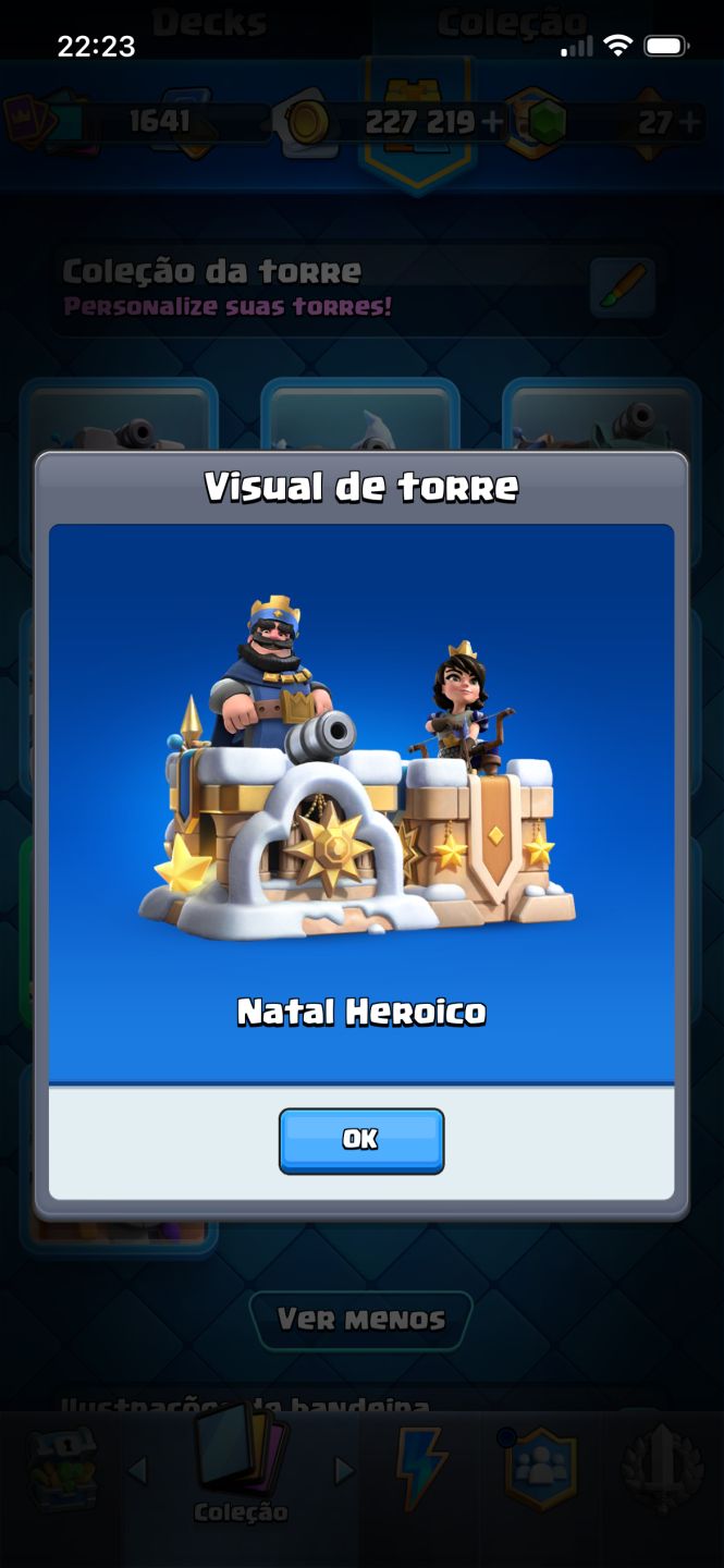 Conta Clash Royale passe da mini pekka completo 8 heróis, 19 evoluções