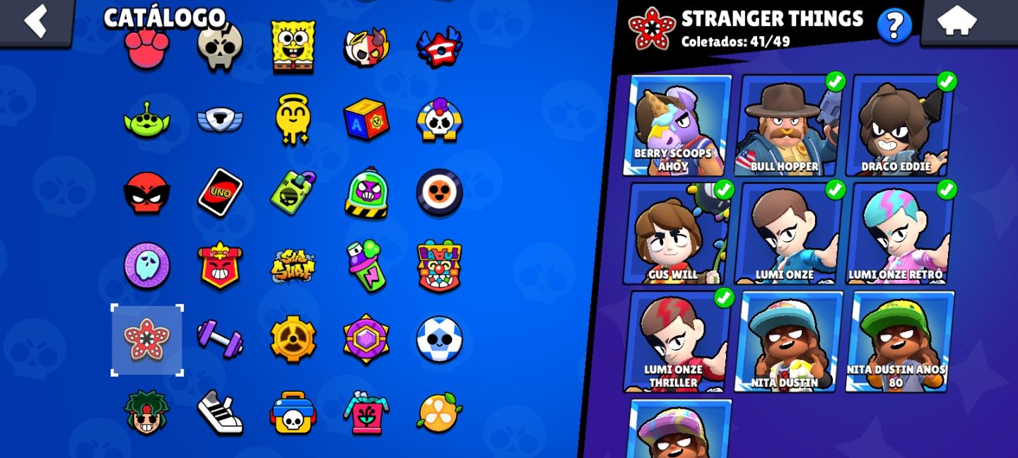 CONTA DE BRAWL STARS 70K+ extremamente upada e com diversas skins
