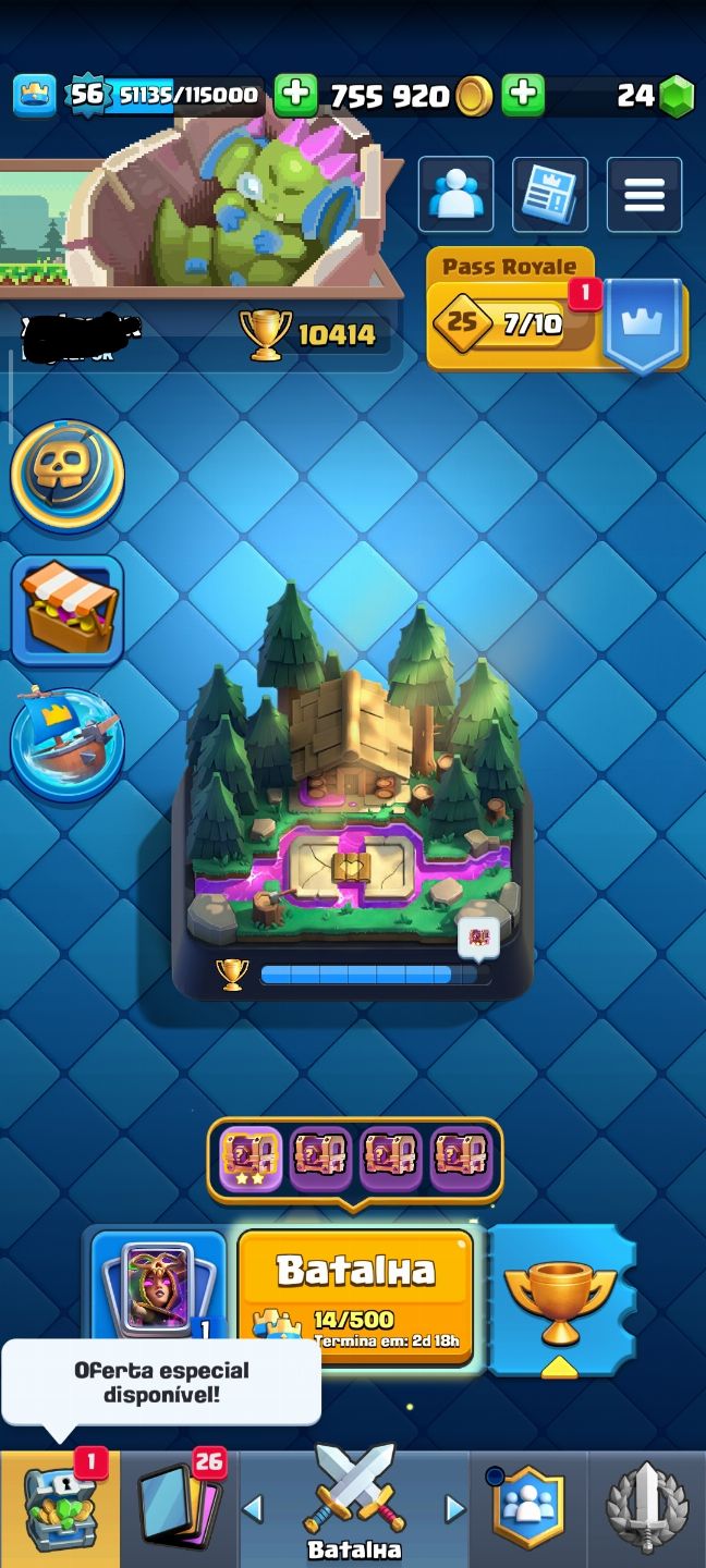 Conta Clash Royale raríssima, com emblema de 10 anos de Clash