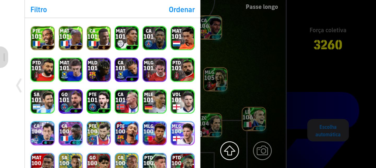 CONTA EFOOTBALL COM VÁRIOS JOGADORES
