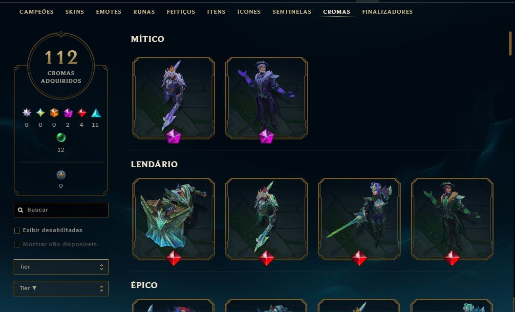 CONTA ESMERALDA 2018 - EX DIAMOND - DADOS DE CRIAÇÃO - 154 SKINS - 111 CROMAS