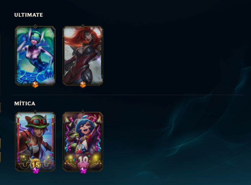 Conta LoL 193 Skins | 2 Ultimates + 2 Míticas + 16 Lendárias | 150K Essências Az