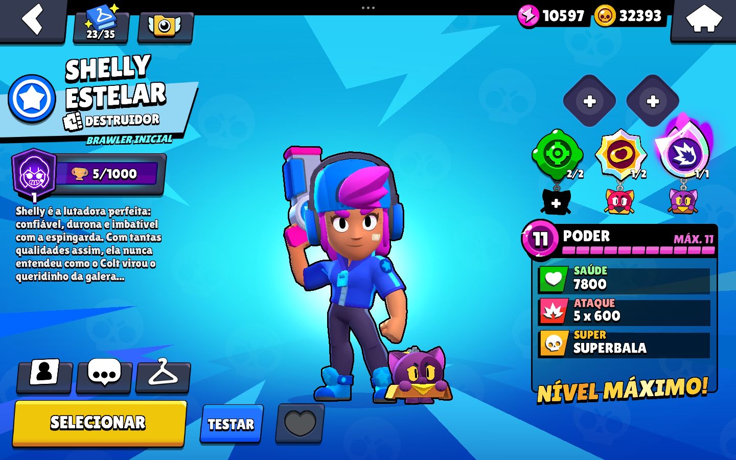 CONTA BRAWL STARS FULL PODER 11+SKINS RARAS