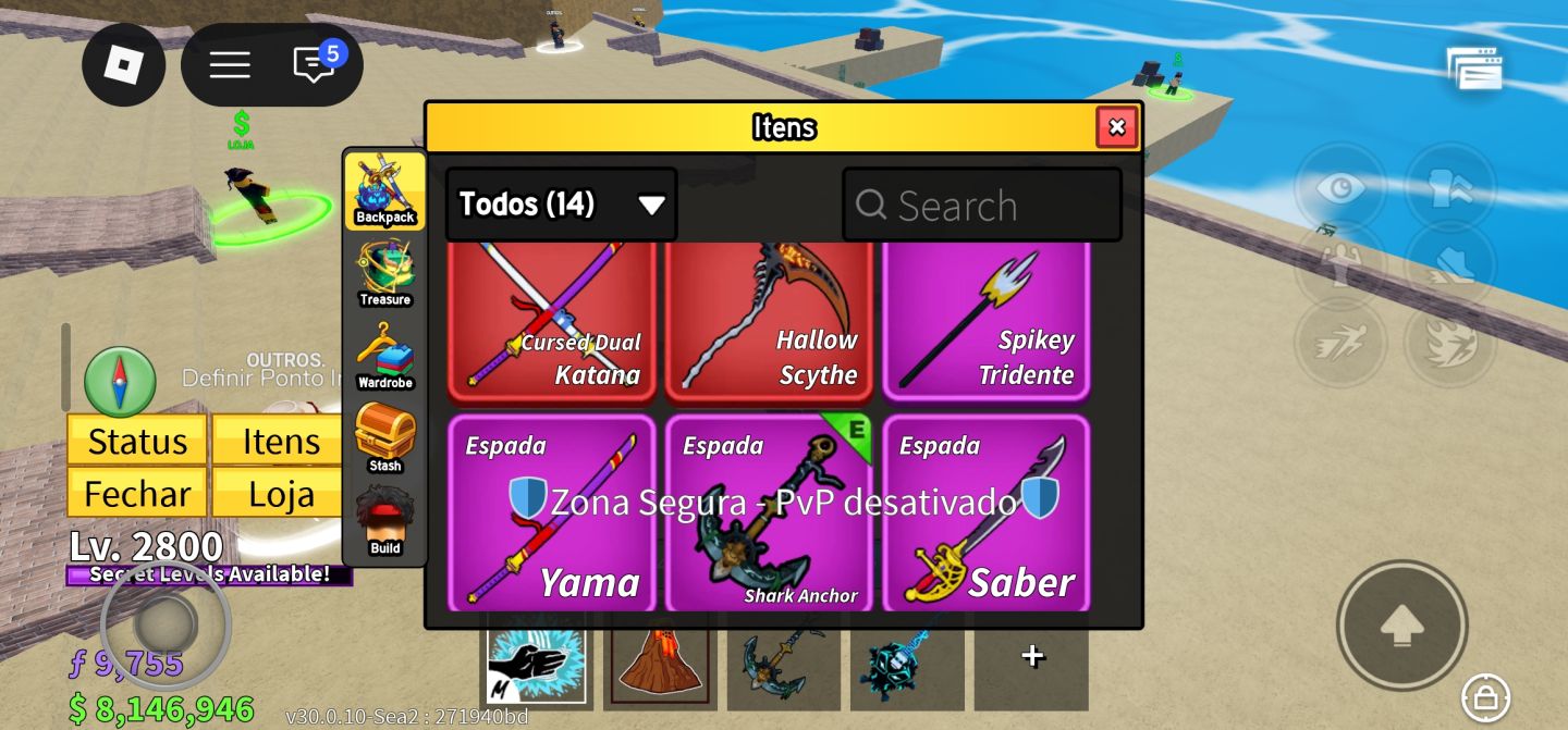 CONTA BLOX FRUITS NÍVEL 2800 + GODHUMAN + SKULLGUITAR + CDK