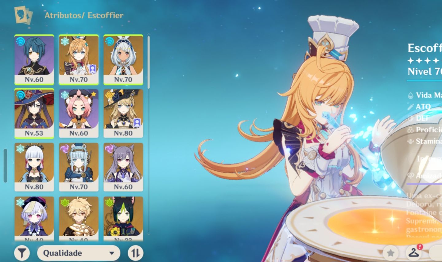 GENSHIN Ineffa, Escoffier Navia, Ayaka, Mualani e PITY ALTO
