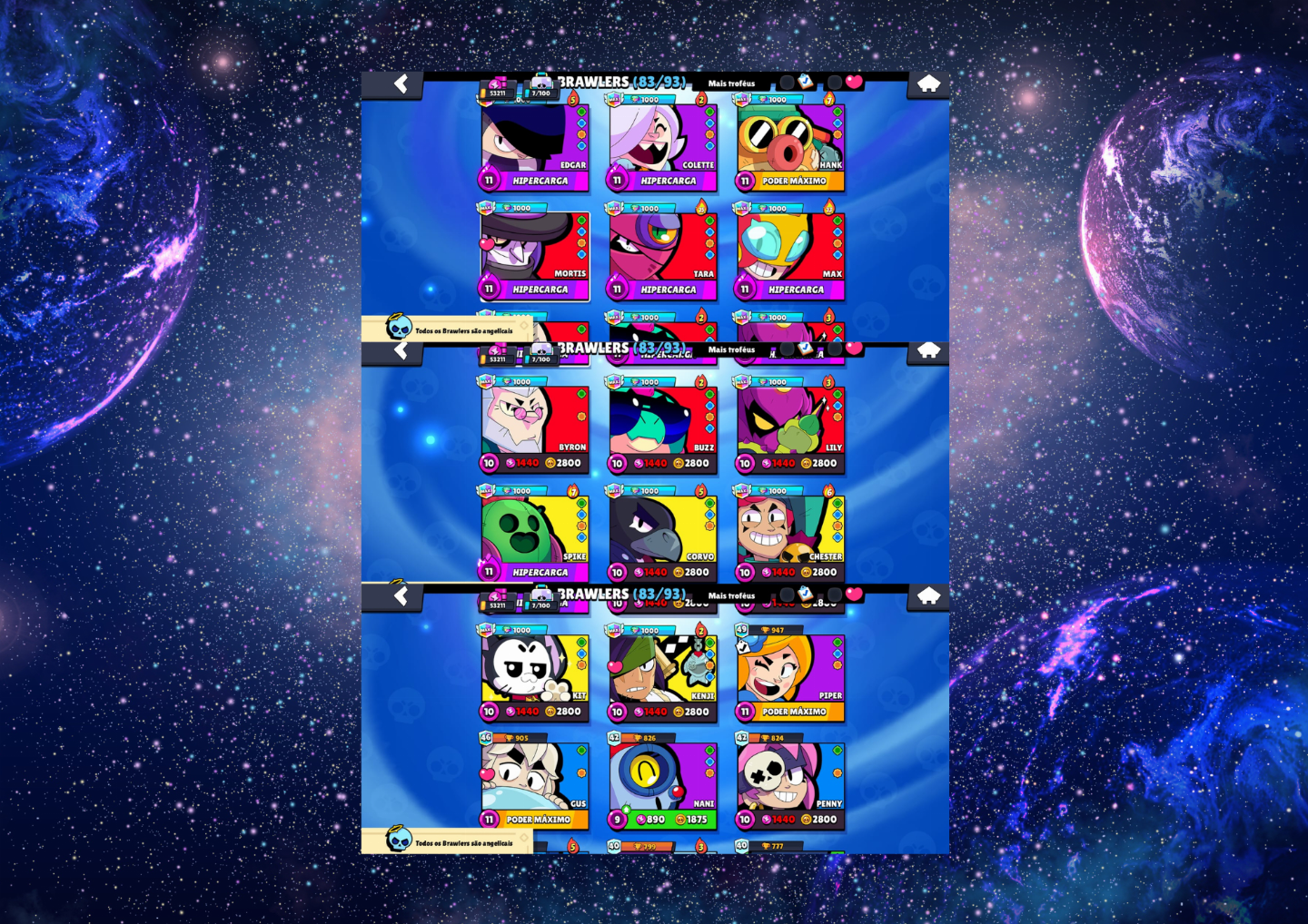 Conta brawl stars premium Varias skins, passes, ...