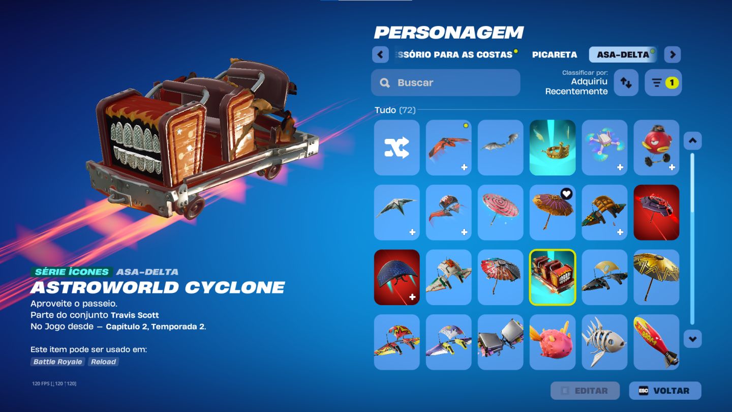 Conta FORTNITE com o TRAVIS SCOTT com os 2 Emotes Dele!