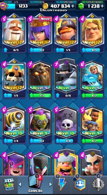 CONTA CLASH ROYALE PARADA 8583 TROFEUS 119/123 CARTAS