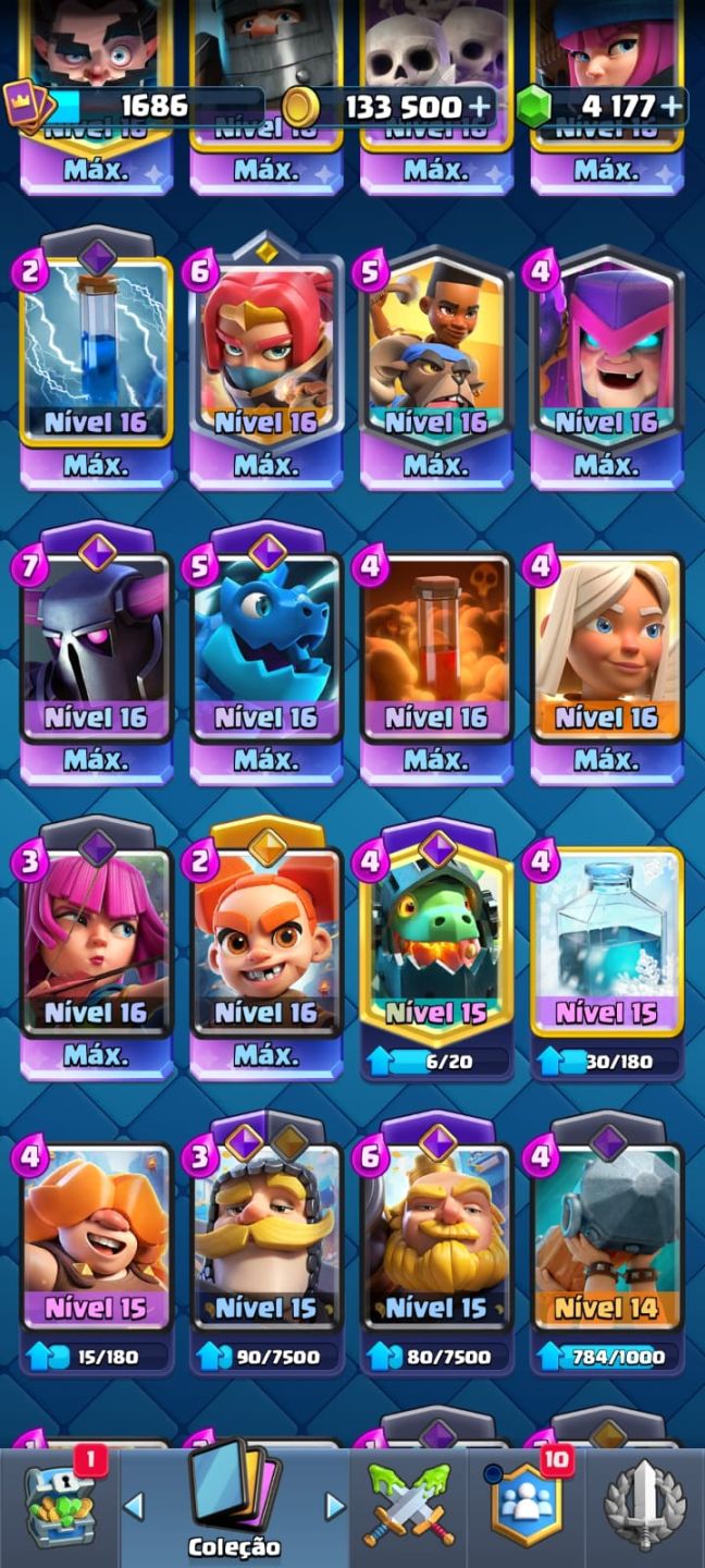 CONTA COMPLETA: CV14 QUASE FULL + CR 13.477 TROFÉUS + 26 LVL 16
