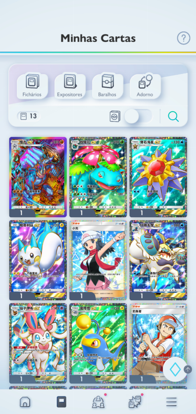 Conta Pokémon TCG - NV 34 com mais de 2,5k cartas, Doce Raro Coroa PT BR e mais!