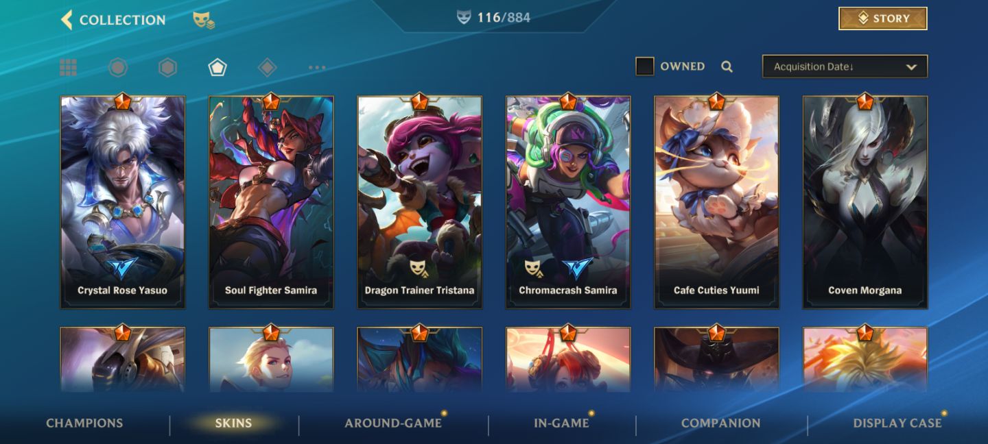 WILD RIFT - EX Monarca - 116 Skins - Yasuo Rosa de Cristal - Full Champs.
