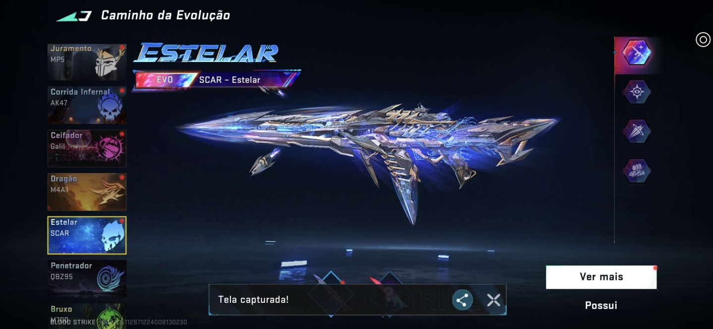 Conta de BS bem cuidada com várias skins evo e eternas
