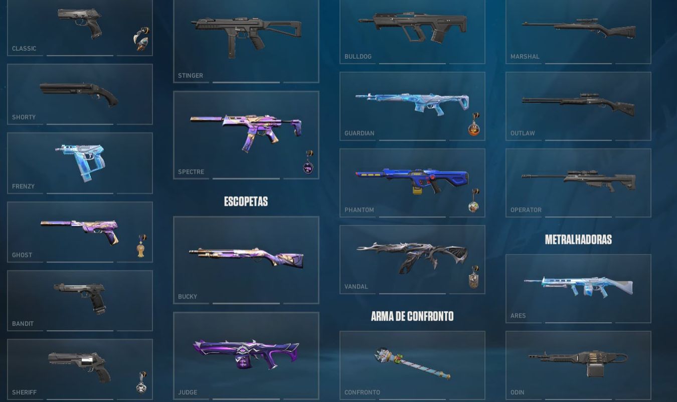 Conta de valorant com só skins tryhard
