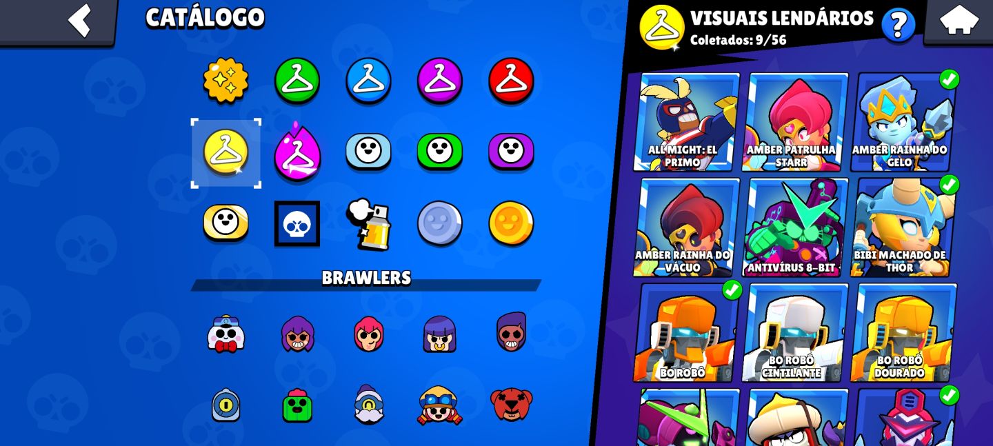 Conta de brawl stars com mais de 44k de troféus, conta antiga com muitas skins