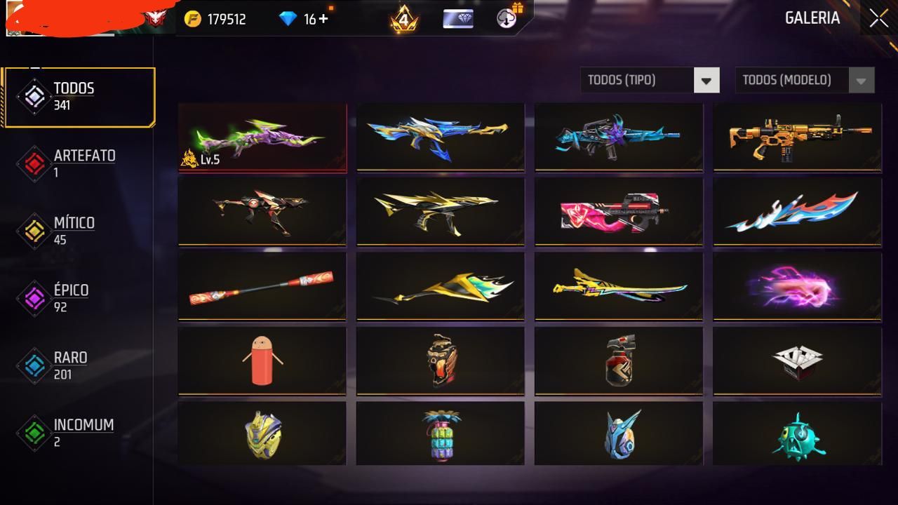 CONTA braba de Free fire com passe antigo, via Facebook (app)