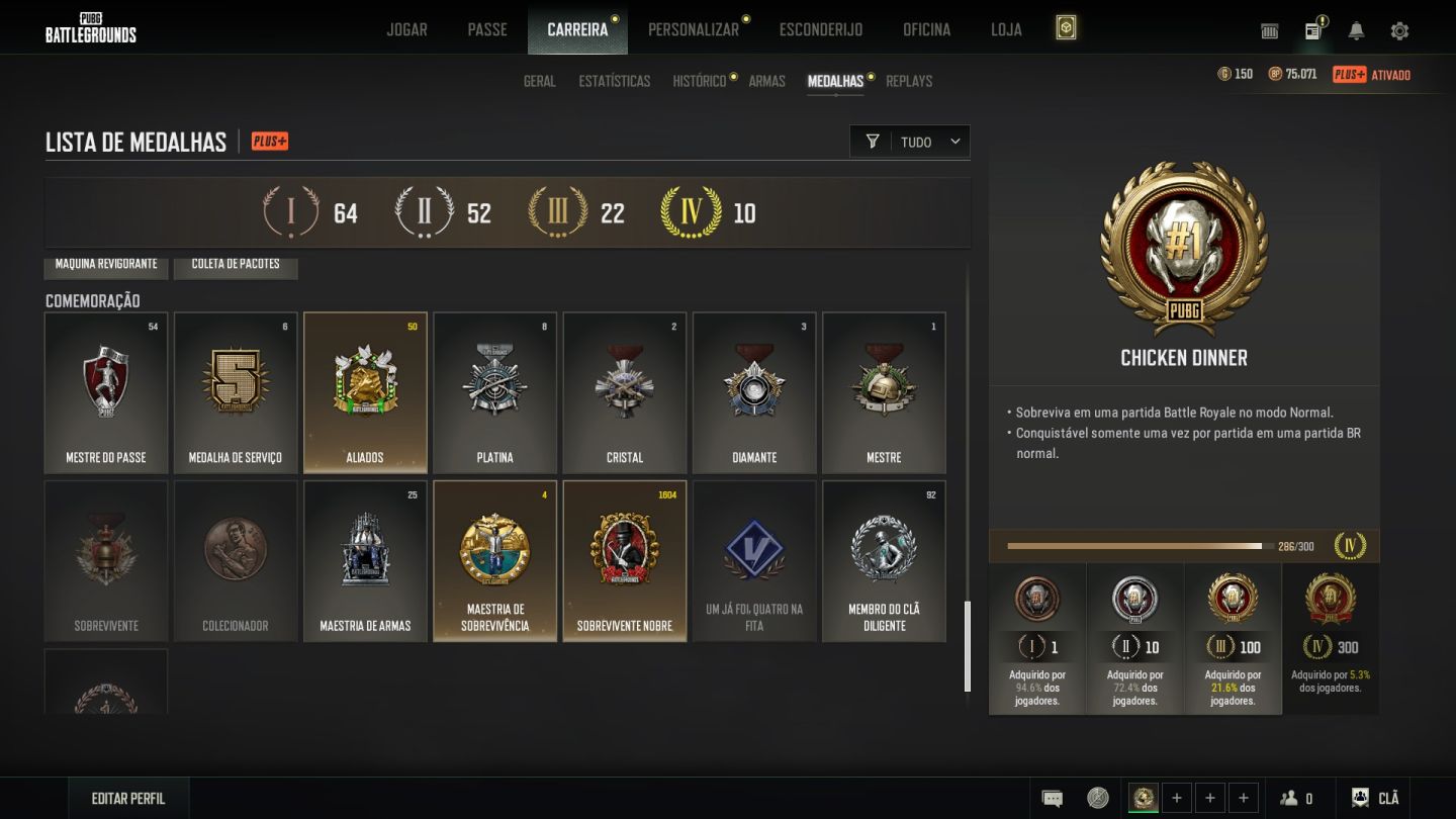 Conta PUBG Mestre | 4+ Skins Progressivas + 2600h Steam lvl 60