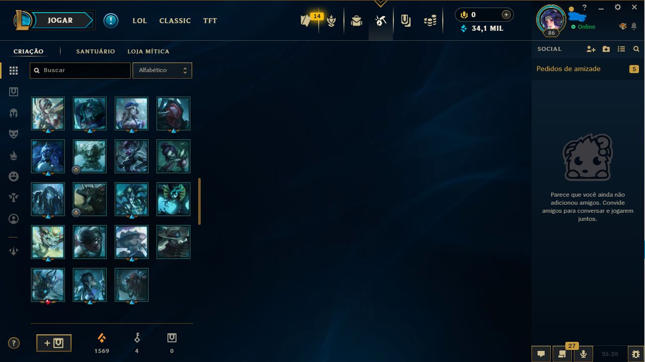 Conta Mestre SoloQ | Full Acesso | Honra 5 | 91 Skins - Troca de Nick
