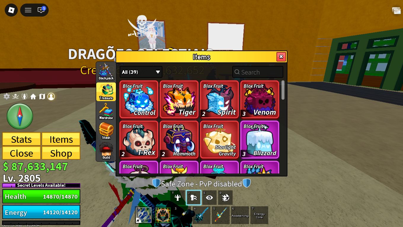 CONTA COM DRAGON PERMANENTE E GAME PASS BLOX FRUITS | ENTREGA IMEDIATA
