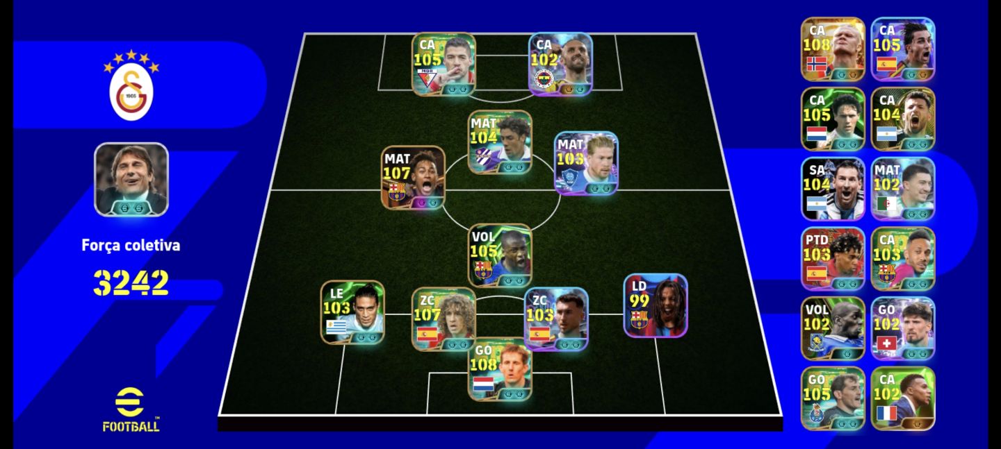 CONTA EFOOTEBOLL MOBILE [HALLAND 108] [NEYMAR 107] [VAN DER SAR 108] E ETC!!