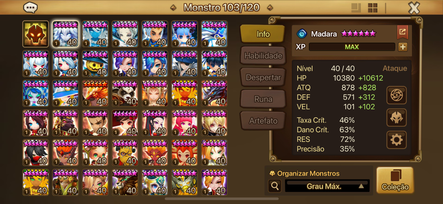 Conta summoners war com muitos mobs, excelentes nat 5 e rahul nat5ld.Aceito ofer