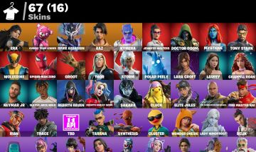 CONTA FORTNITE ÓTIMA | 67 SKINS | SKINS MARVEL | NEYMAR JR | LARA CROFT e MT +