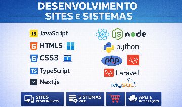 CRIO SITE, SISTEMA, APLICATIVO! ENVIE REFERÊNCIAS E RECEBA EM ATE 7 DIAS
