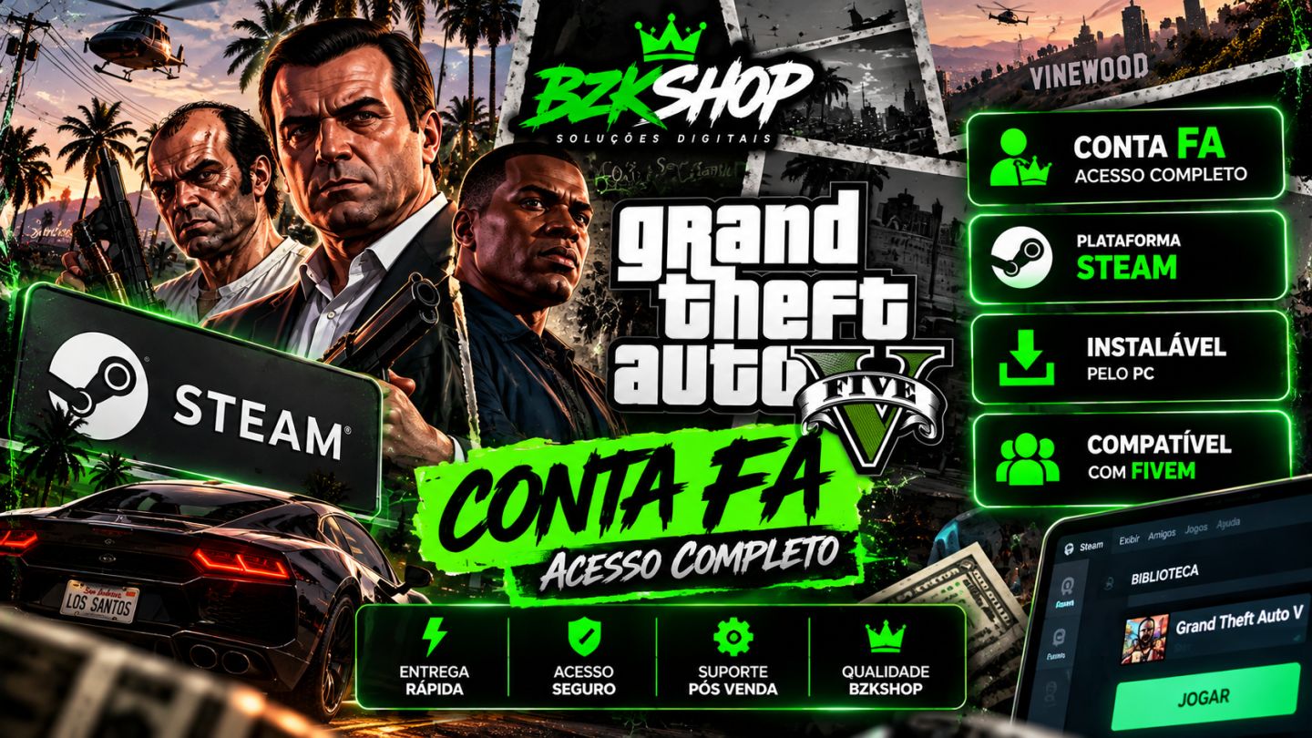 GTA V Steam FA | Acesso Completo | Instalável para PC