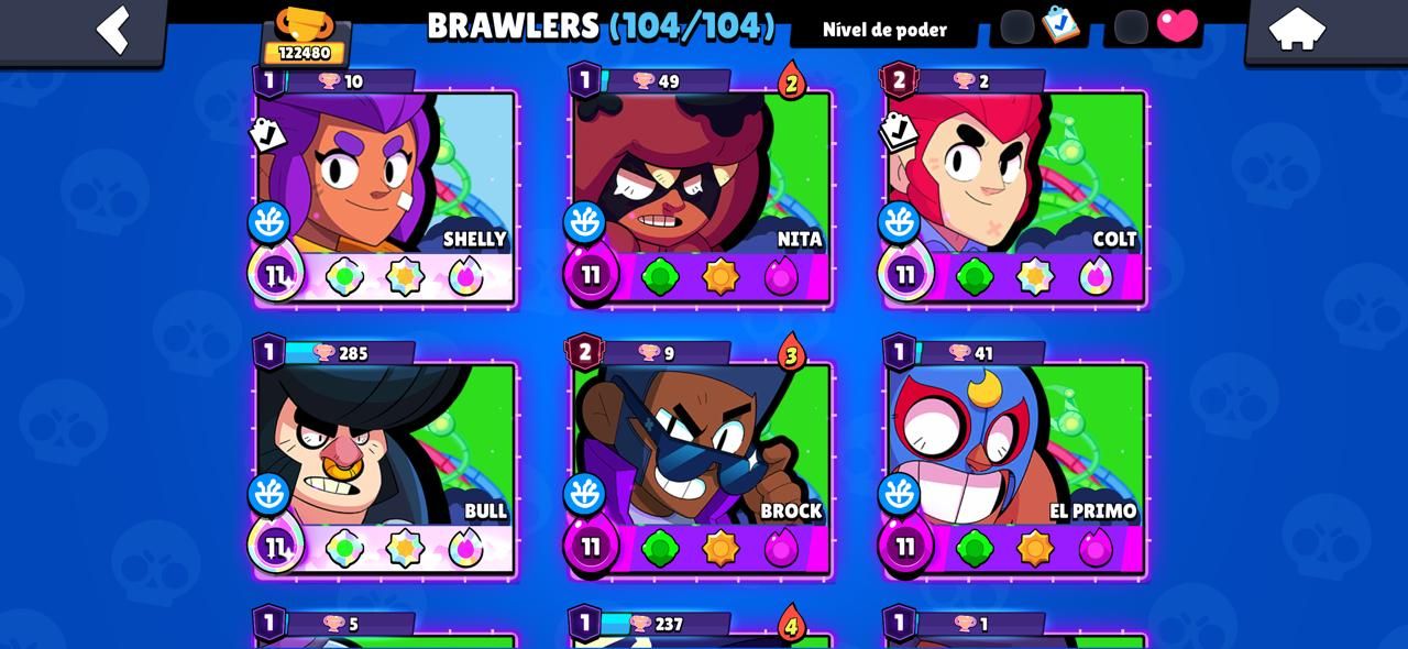 Conta Brawl muito gemada com muitos titulos.