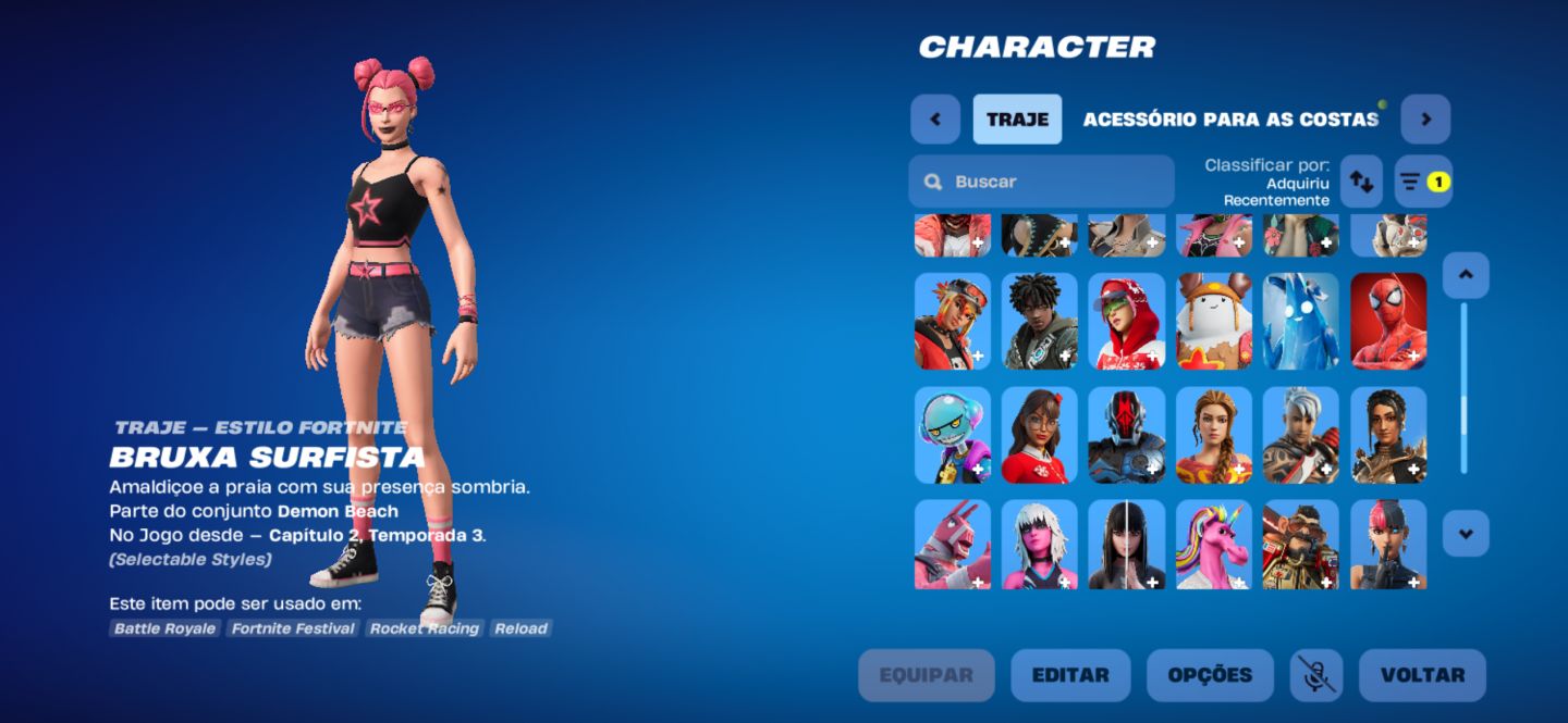 Conta Fortnite Neymar + Griddy + Arlequina | Skins Tryhard