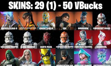 CONTA FORTNITE COM 29 SKINS DOOM/IMANI/FELINA/RIAN/LIL SPLIT/THUNDER/RELIN