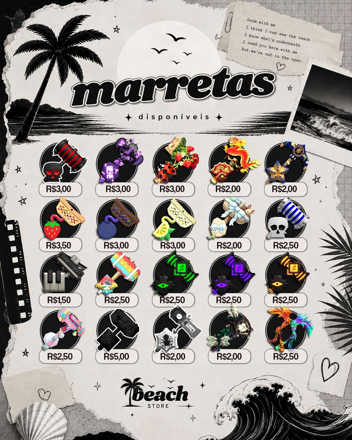 MAIS BARATO DO SITE - MARRETAS FLEE THE FACILITY (FTF) COM BRINDE