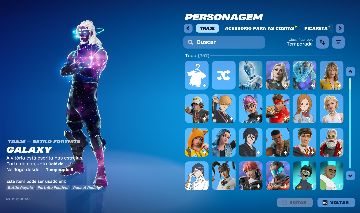 Conta +350 skins Season 5+(Galaxy, Glow, Honor Guard, Minty Pickaxe)