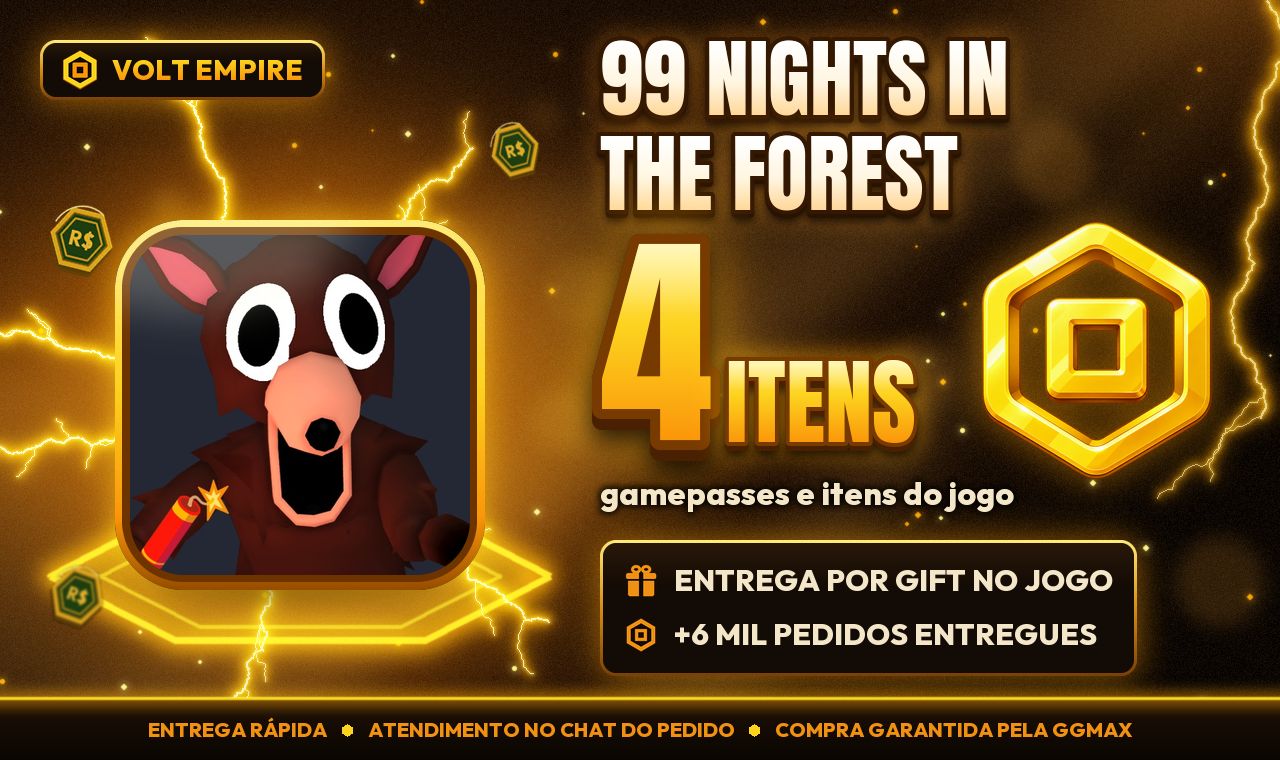 99 Nights in the Forest | Gamepasses e Itens por Gift | Entrega Rápida