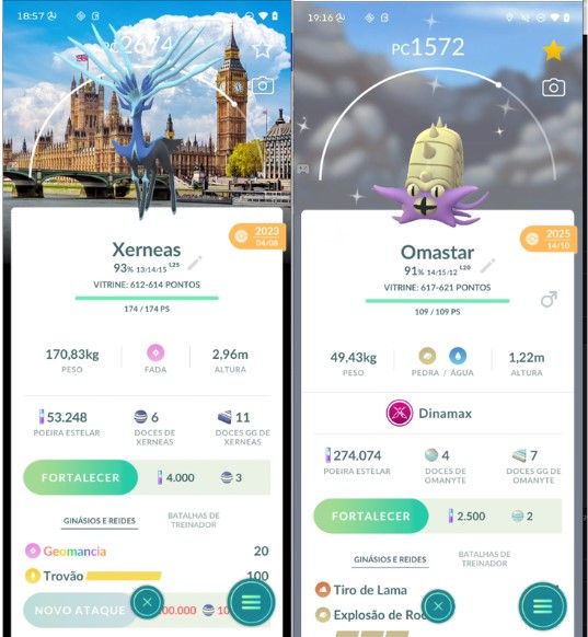 Pokemon Go - Lendario Antigos - Aves De Galar - Dinamax & Gigamax - Fundos