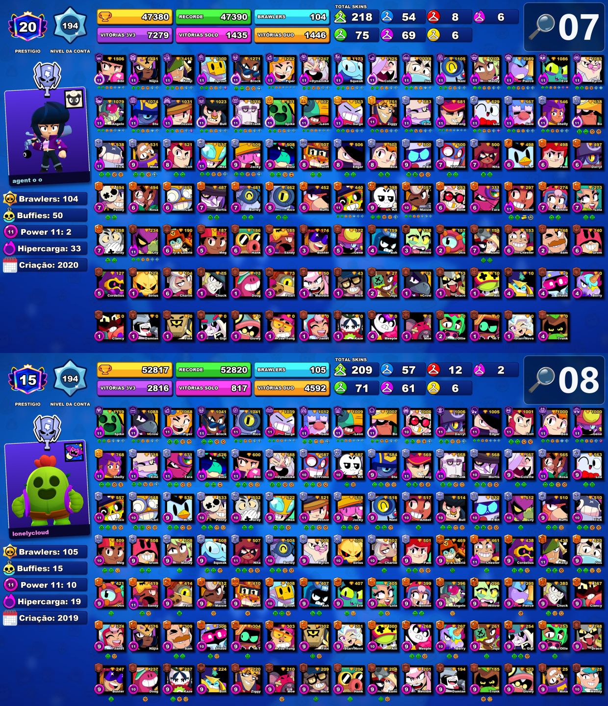 [SKINS RARAS] CONTA PROFISSIONAL BRAWL STARS - CONTAS FULL ACESSO PERMANENTE