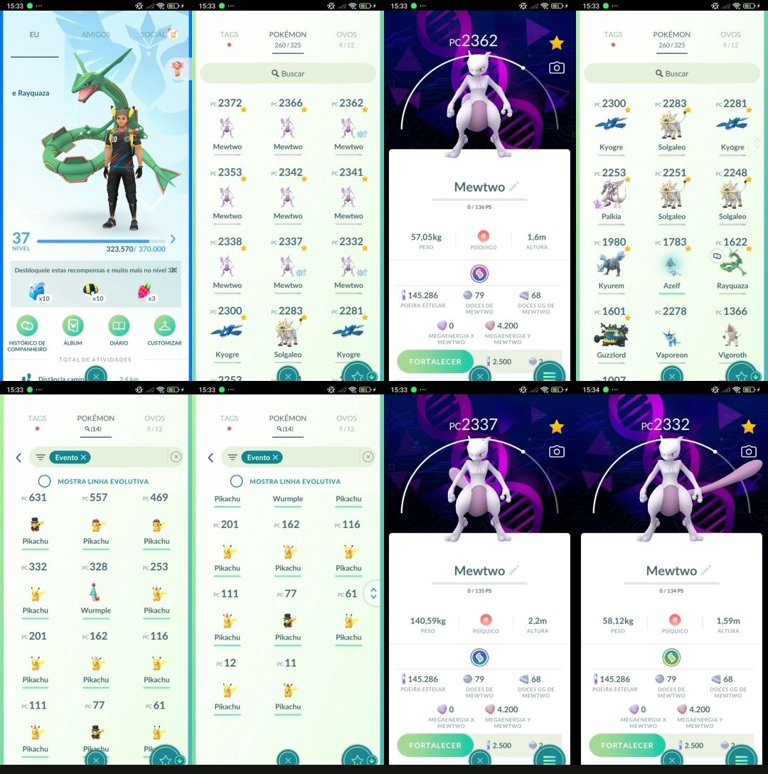 Pokémon GO Lv. 37 | 9 Mewtwo | 3 Solgaleo | Kyogre | 14 Eventos Q315